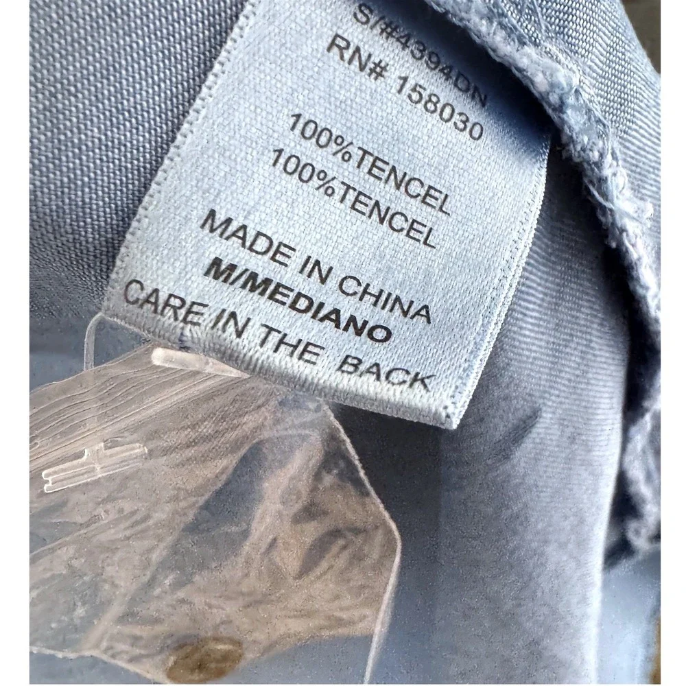 NWT 100% Tencel Love Tree Denim Shirt Dress Medium Light Blue Cowgirl Chic